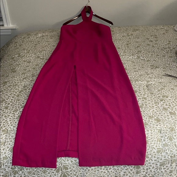 Amanda Uprichard Revolve Pink Halter long Dress - Picture 4 of 6